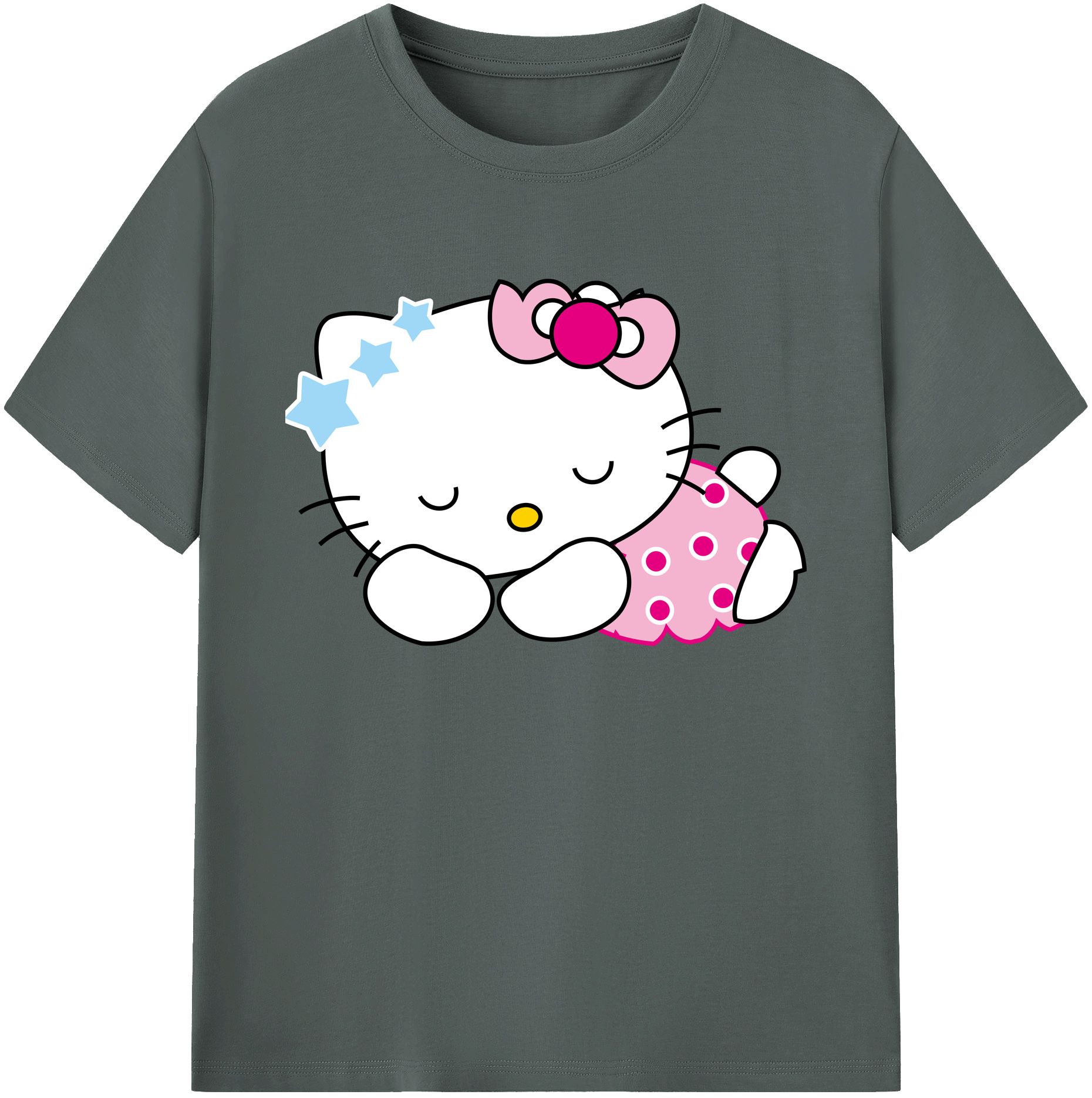 （画像用） Hello Kitty ハローキティ 綿100％ メンズ半袖Tシャツ｜肌触りやわらか＆通気性